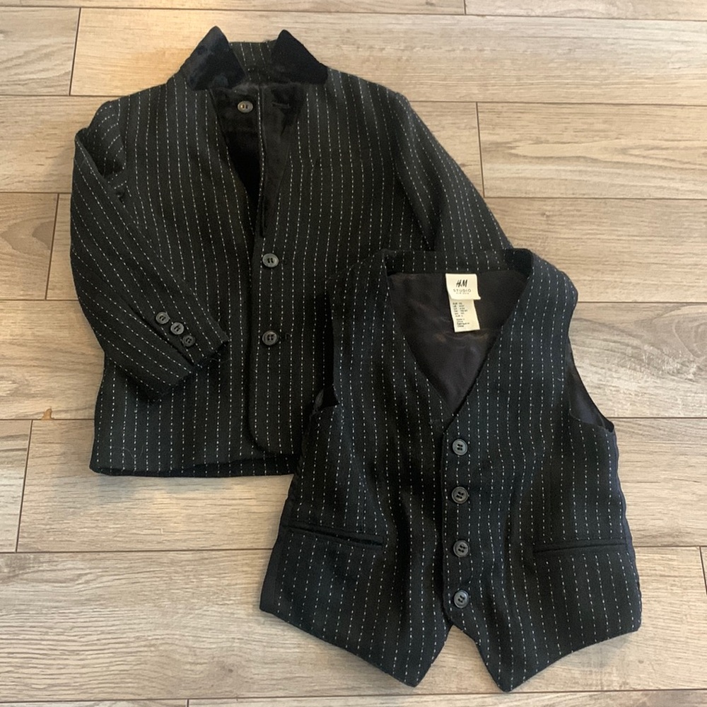 Toddler Boy’s Wool Bland Blazer and Vest Holiday Handsome